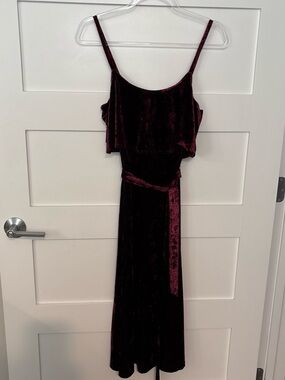 Whimsigoth Burgundy Velvet 90s Maxi Tank Dress Fall